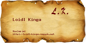 Loidl Kinga névjegykártya